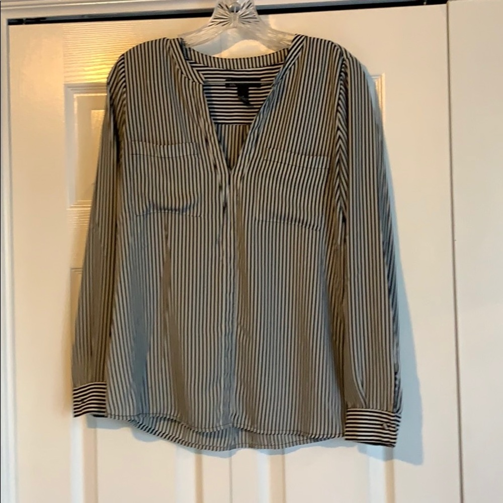 I.N.C.  black white striped blouse